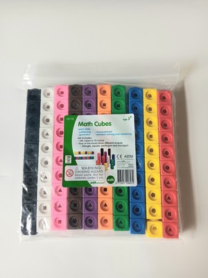 New Math Cubes 100pk Learning Shapes Colors Sorting Counting Pattern Homeschool