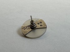 Vintage DEVINE Sterling Silver 925 Mother of Pear & Red Stone Pin