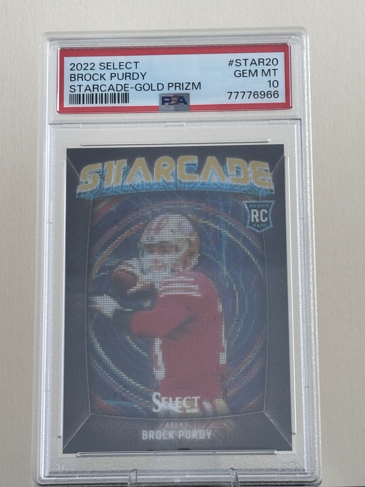 2022 Panini Select Starcade Gold Prizm Brock Purdy /10 PSA 10 RC 49ers