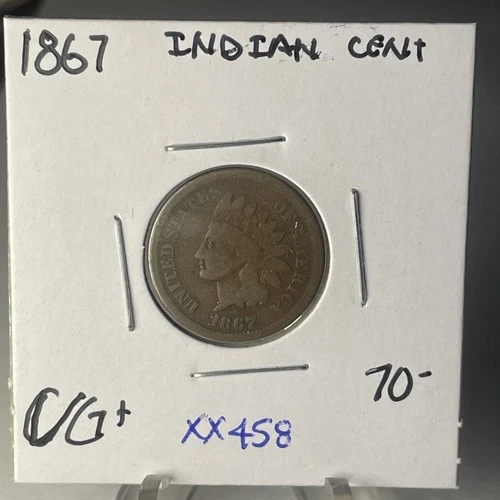RARE INDIAN PENNY 1867 IN VERY GOOD+ CONDITION BETTER DATE COIN    XX458