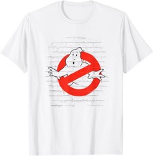 Ghostbusters Ghost Logo Stencil on Brick Funny Retro Movie T-Shirt