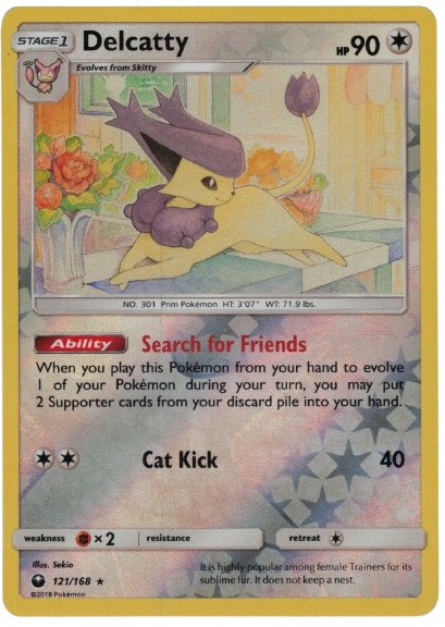 Pokemon Card - S&M: Celestial Storm 121/168 - DELCATTY (reverse holo) - NM/Mint