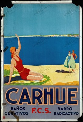Carhue Argentina 1930 Vintage Travel Poster F.C.S. Railway Wall Art