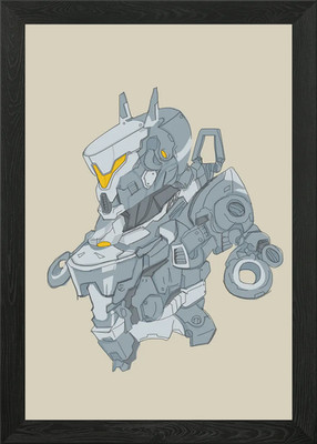 Tier Cyborg Wolf Roboter gerahmtes Wandbild Poster Leinwanddruck Bild
