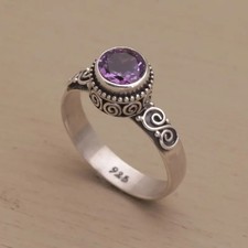 Amethyst Gemstone 925 Sterling Silver Handmade Vintage Ring For Gift Sister ''