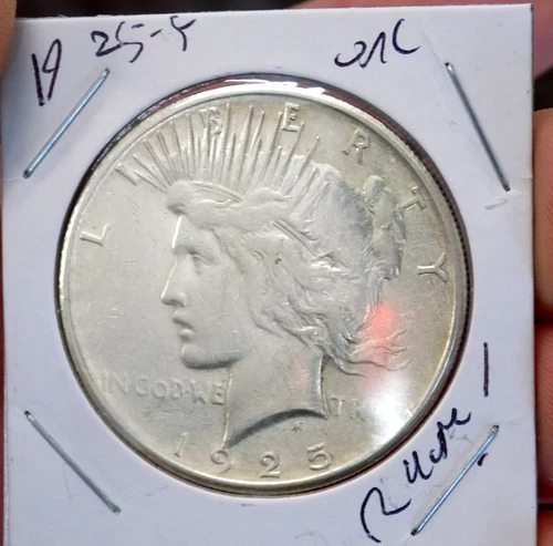 PEACE SILVER DOLLAR 1925 S KEY DATE FROSTY UNC NICE COIN!