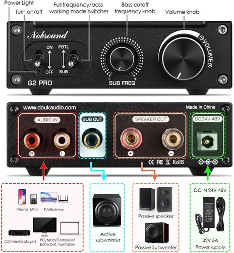 Miniatur 300 W Klasse D Verstärker - PBTL/SUB Modi für Audiophile Experience` - Bild 9 von 15