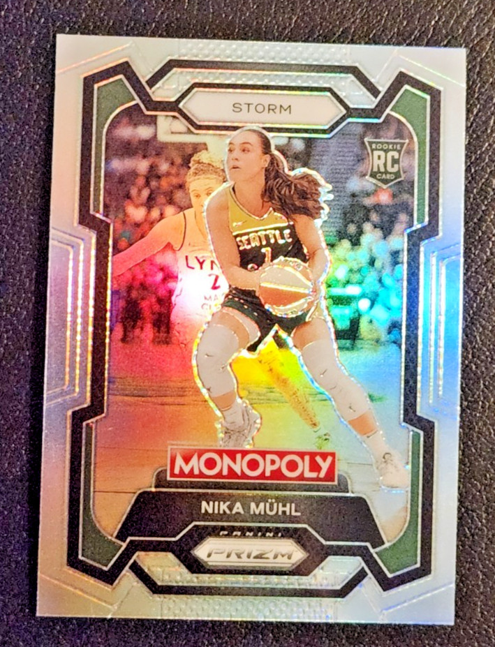 Nika Muhl ROOKIE SILVER Prizm ( 2024 Panini Prizm Monopoly WNBA #4 Storm RC )