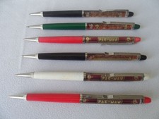 Vintage Pac-Man Floaty Ballpoint Pens x 6 - Made in Denmark