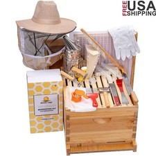Complete Beehive Kit Beekeeping Tools Smoker Veil Frames Queen Excluder New