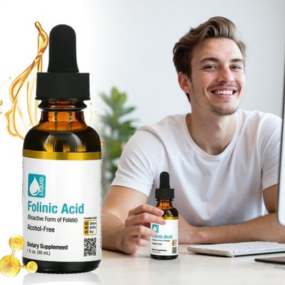 `2 Pack 30ml Nutrition Folinic Acid Bioactive Form Of Folate Alcohol Free`
