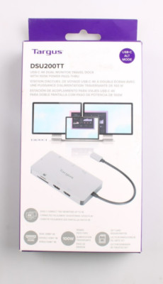 Targus DSU200TT 100W USB-C 4K Dual Monitor Travel Dock BRAND NEW!