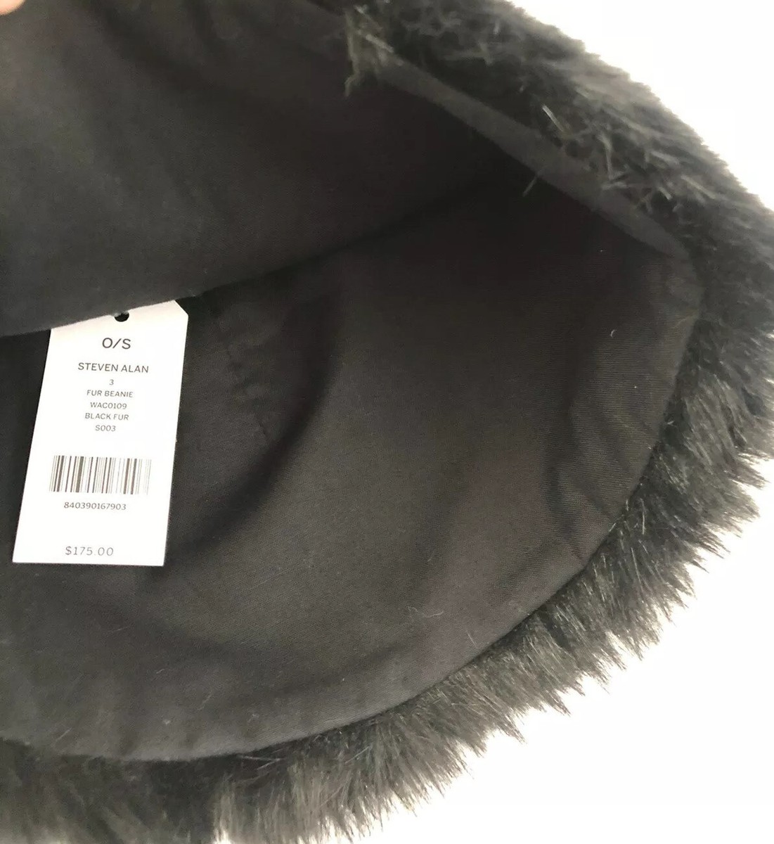 Steven Alan Women Hat NWT Size 0/S Black Fur Beanie | eBay display picture 3