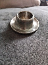 Coquetier Métal Argent Décor Perlé Poinçon Tête Coq