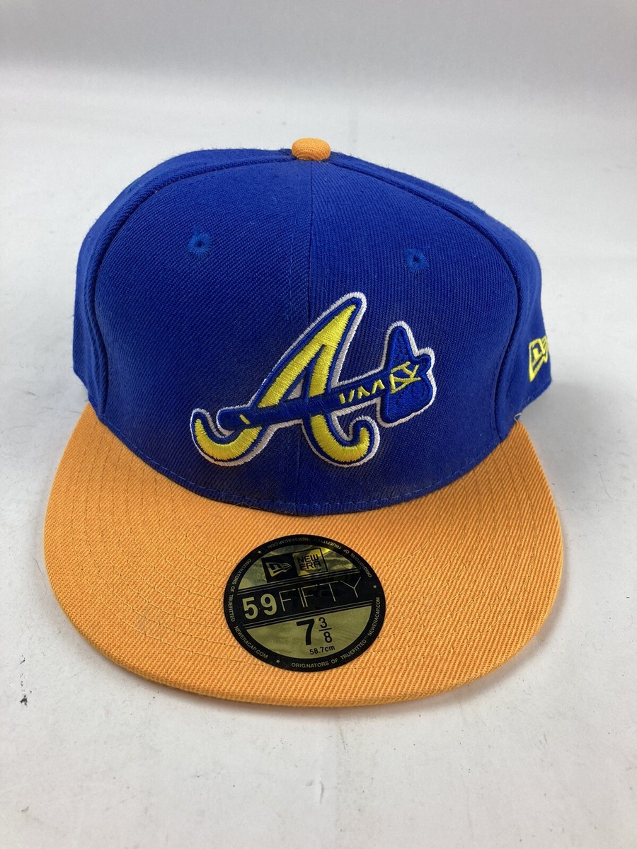 帽子 NEW ERA 59FIFTY ATLANTA BRAVES 7 3/8 Atlanta Braves Fitted Hat New Era 59Fifty 7 3/8 Blue Yellow MLB