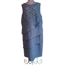 Connected size 22W sleeveless black & tan dress