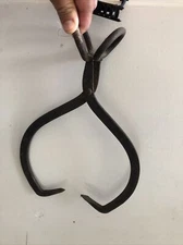 Vintage Metal Log Grabber Iron Ice Block Tongs Metal Steel Tool 15" PRIMITIVE 