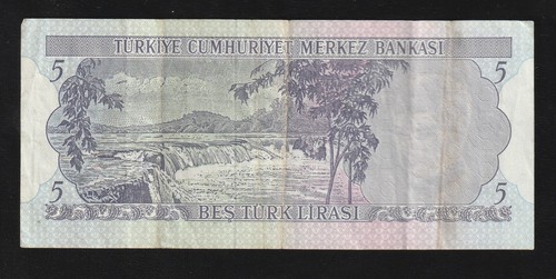 Turkey, 5 Lira, L. 1970 (1976), P-185, Banknote - Picture 2 of 2