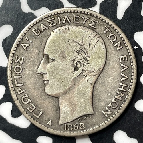 1868-A Griechenland 1 Drachme Lot#T2153 Silber!