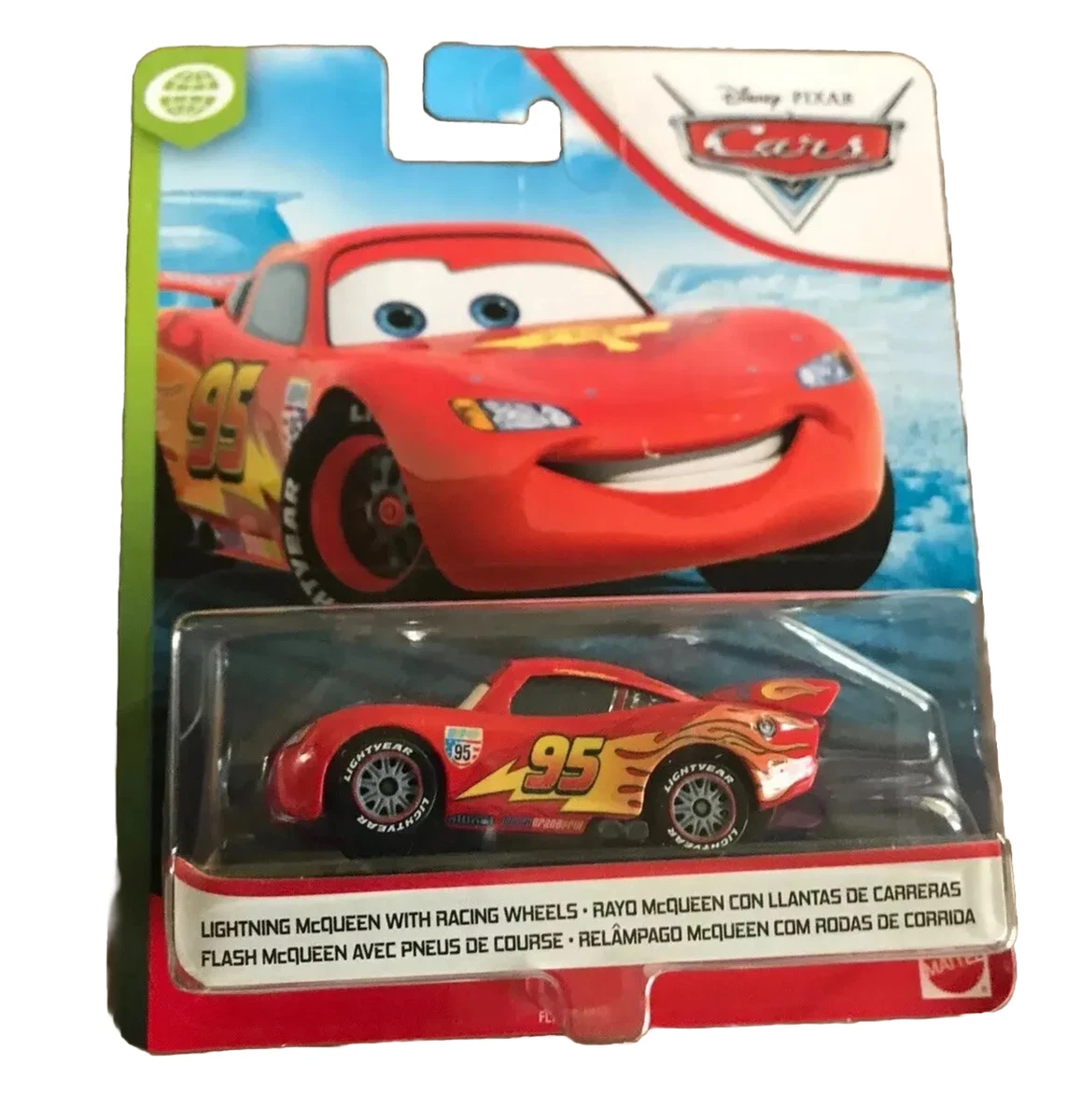 1:55 LIGHTNING McQUEEN WITH RACING WHEELS DISNEY PIXAR CARS MATTEL