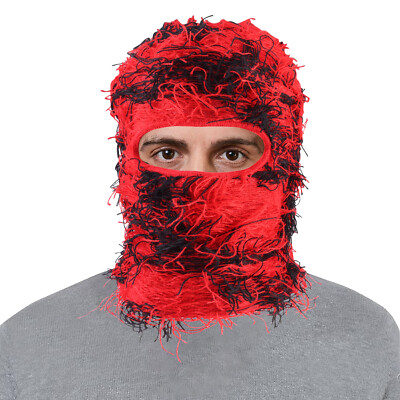 Distressed Balaclava Full Cover Ski Face Windproof Knitted Full