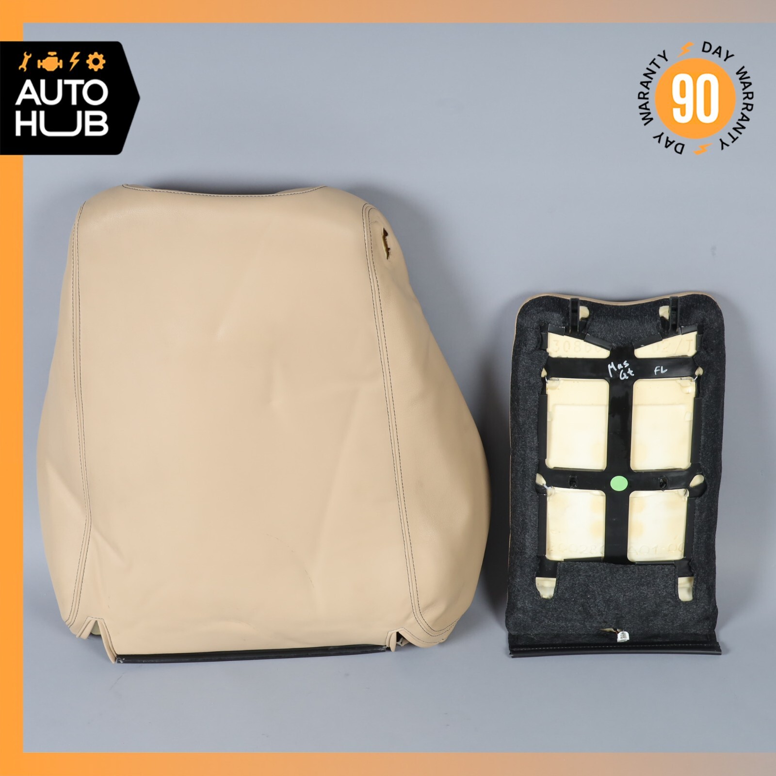 08-12 Maserati GranTurismo M145 Front Left Side Top Upper Seat Cushion Beige OEM