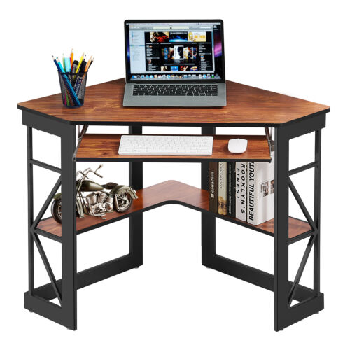 Home Office Tisch Eckschreibtisch Computer Schreibtisch Tastaturablage & Bücherregal - Bild 15 von 43