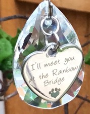 Haustier Denkmal Verlust Sonnenfänger "Ich treffe dich an der Regenbogenbrücke" Freund Geschenk