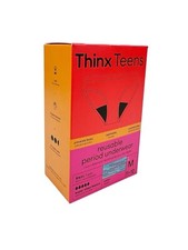 Thinx Teen Reusable Period Underwear Super Absorbency Blue Hologram Size M 11-12