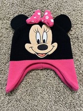 Disney Minnie Mouse Beanie Ears Pink Bow Child  s Winter Hat Knitted And Fleece