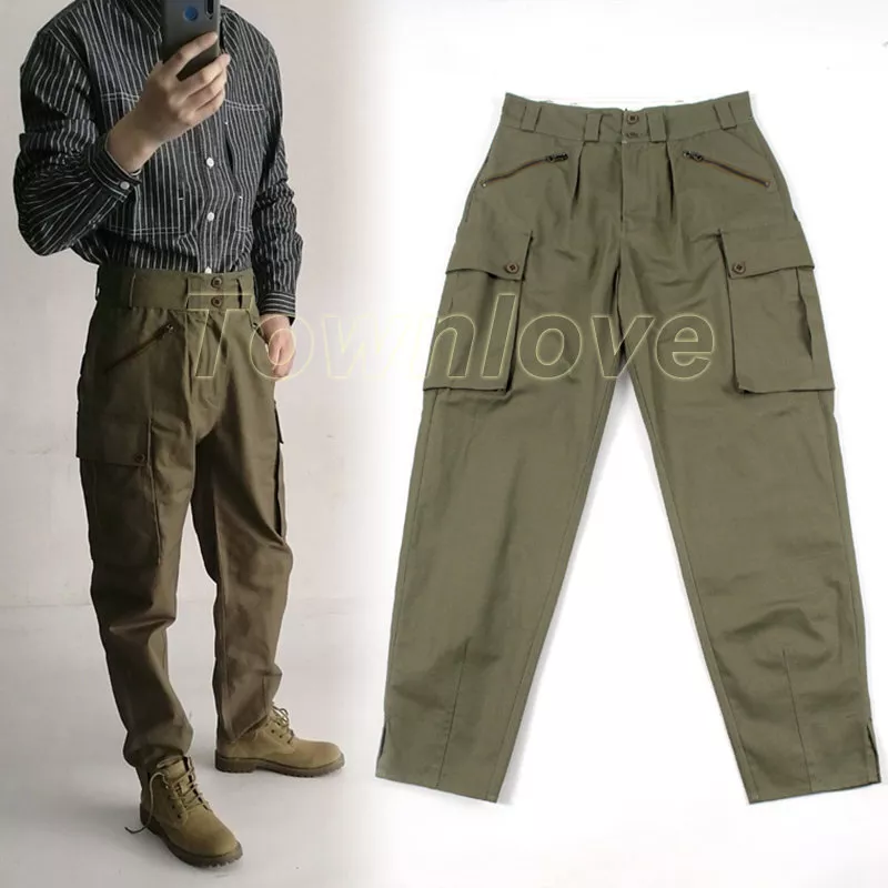 Vintage Mens WWII US Army Cargo Pants Tactical Combat Casual