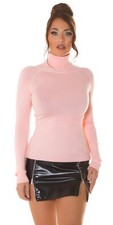 Damen-Rollkragenpullover aus Feinstrick Lachs #P1837