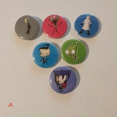 Custom Handmade Invader Alien CartoonPins Set You Choose A or B of 6! Size 1.25