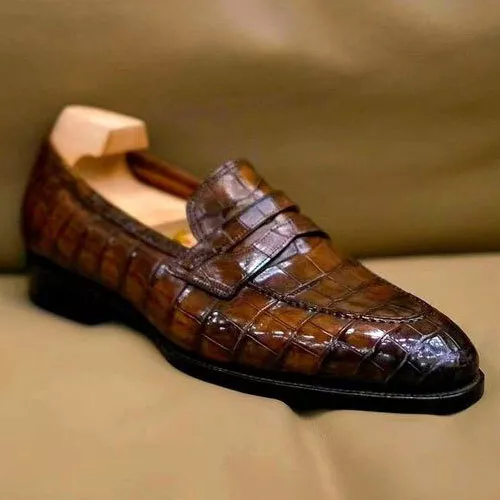 Tan leatherette deals slip on loafer