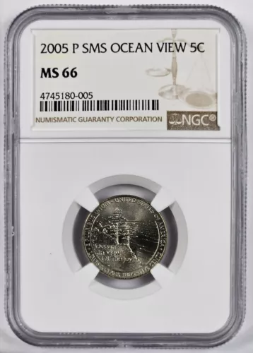 2005 P Jefferson Nickel *** NGC MS 66 *** Ocean View *** SMS