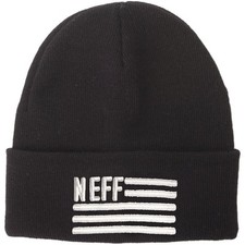 SALE New Neff Flagged Beanie Black