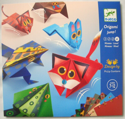 DJECO*Kinder*Papierkunst*Creativ*24tlgBastelset*Origami falten*Springende Tiere*