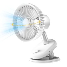 Clip On Usb Fan Oscillating For Bed5000mAh Battery Operated Fan For DeskMini ...