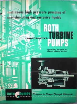 Roy E. Roth Co Turbine Industrial Pump Catalog John Crane Seals ASBESTOS ? 1959
