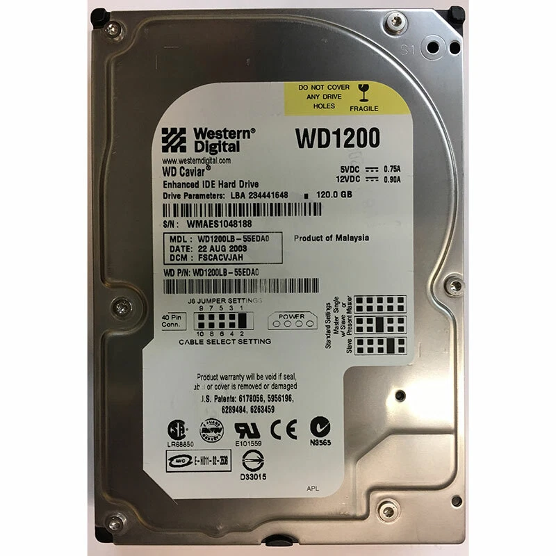 WD1200LB - Western Digital 120GB 7200 RPM IDE 3.5" HDD - Image 1 of 1
