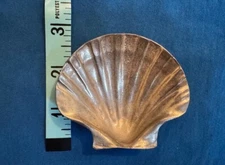 Vintage cast pewter small sea shell trinket tray/soap dish