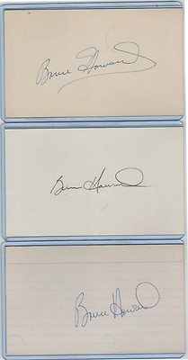3) BRUCE HOWARD INDEX CARD SIGNED 1963-68 WHITE SOX ORIOLES PSA