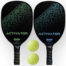 Franklin Sports Pickleball Paddle & Ball Set 2 Players Wood Rackets Comfort Grip