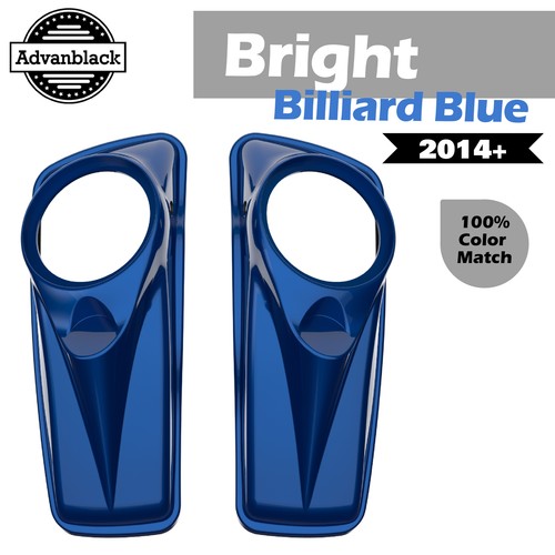 Advanblack Bright Billiard Blue 8" Saddlebag Speaker Lids For Harley Touring 14+ - Picture 7 of 7