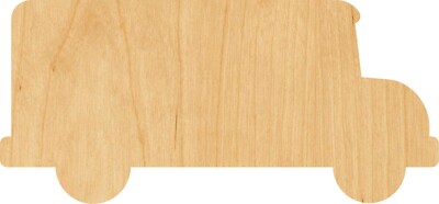 Bus Laser Cut Out Wood Shape Craft Supply - Woodcraft Cutout