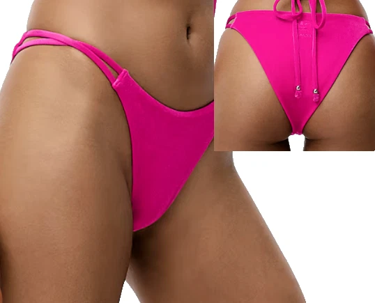 Adidas Originales IVY Beyoncé Triple Rosa Barbie Terciopelo Bikini Pantalones Mujeres XS Foto 2 de 4