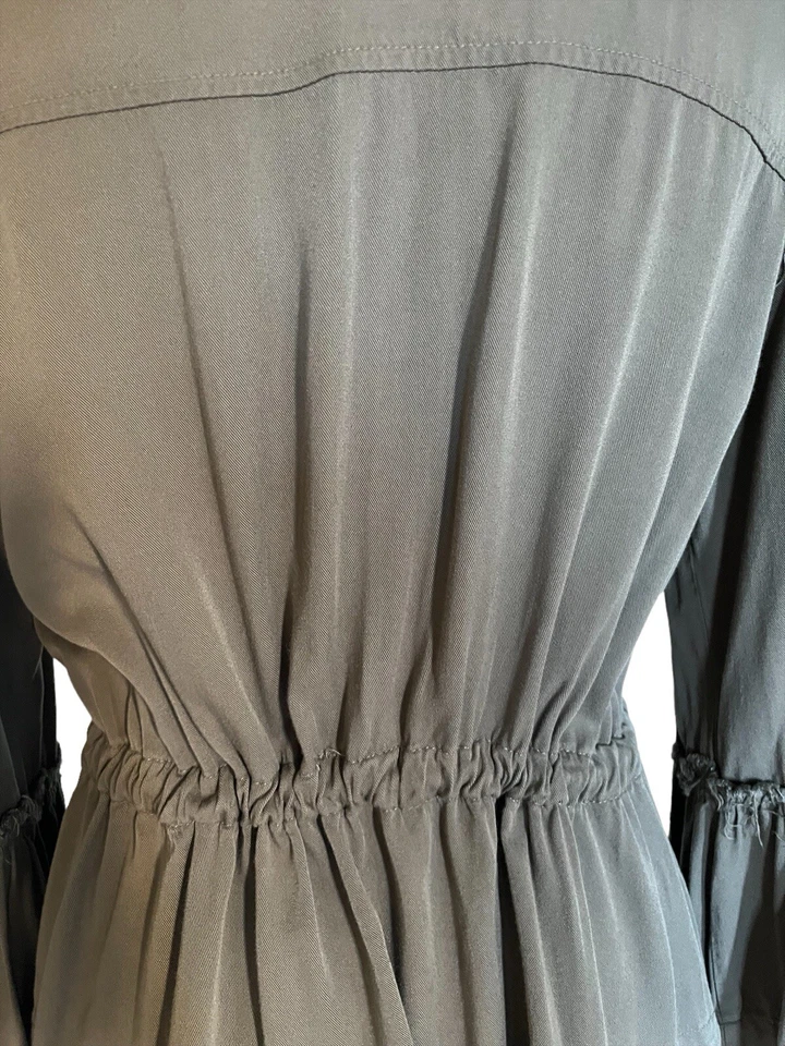 American Rag 夹克女式 Rayón 全拉链橄榄军装“M”尺寸 — 第 3/4 张图片