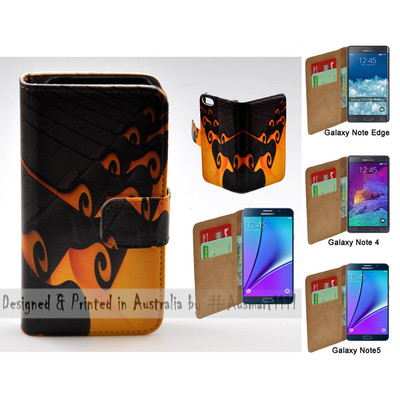 For Samsung Galaxy Note Series - Wave Abstract Print Wallet Phone Case Cover