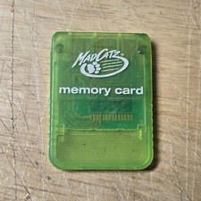 Memory Card Neon Green by MadCatz for Playstation PS1 Console Video Game System