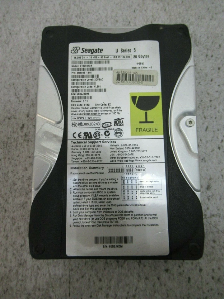 Seagate ST320413A GB20  Conf. Level 2DFBAC Conf. Code YLZ01 aus Phoenix OPC3715 - Bild 2 von 4